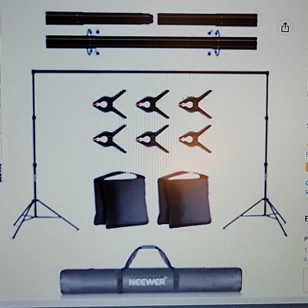 Neewer photo studio backdrop support system 10x7ft adjustable 2 carry bag New…